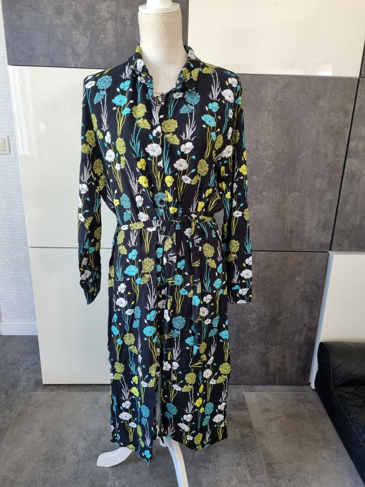 Maicazz luchtige zomerjurk maat 44 met bloemenprint, Meerkleurig, Maat 42/44 (L), Ophalen of Verzenden, Onder de knie