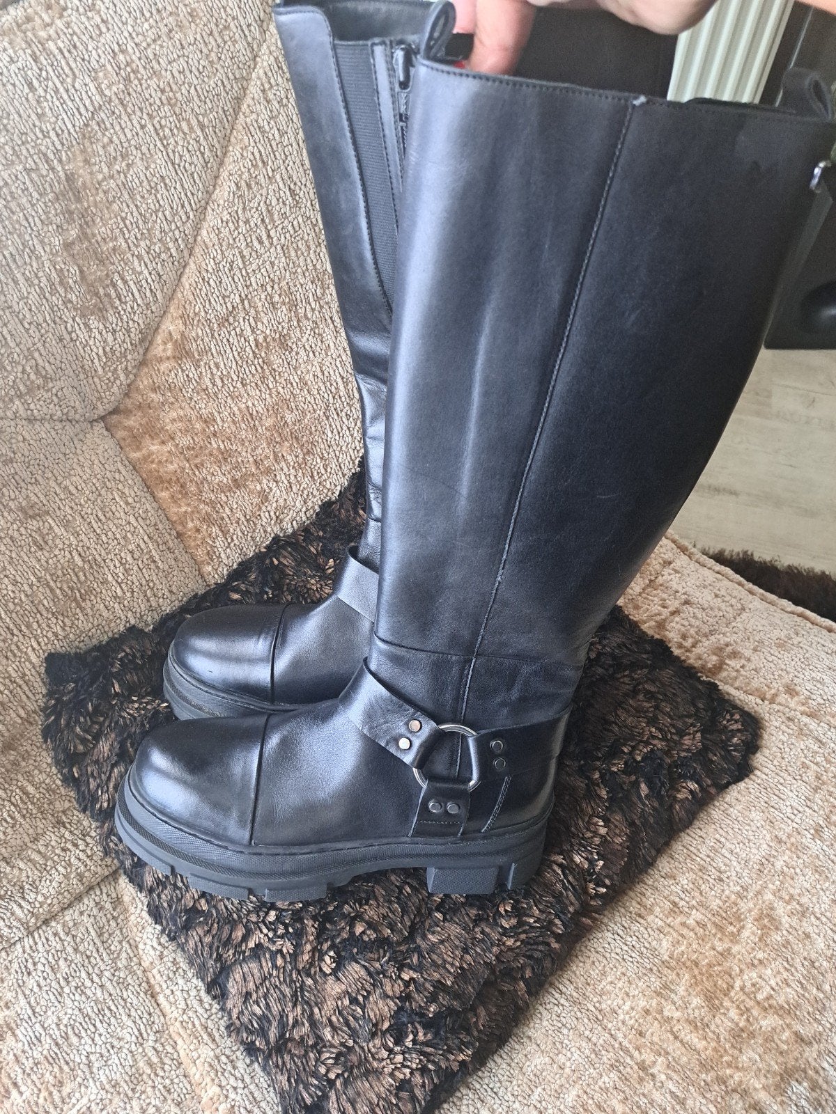Copenhagen Shoes Lange Echt Lederen Tall Biker Boots Maat 39, Ophalen of Verzenden