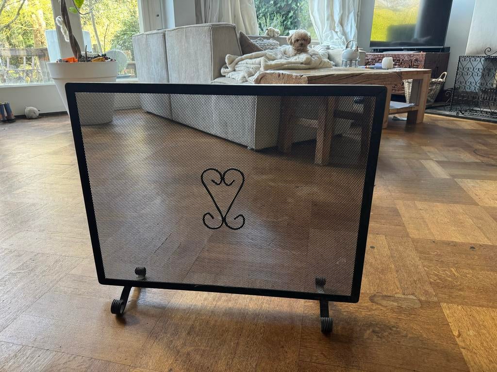 Gietijzer open haard spat scherm 66x55cm, Ophalen, Gebruikt, Houthaard
