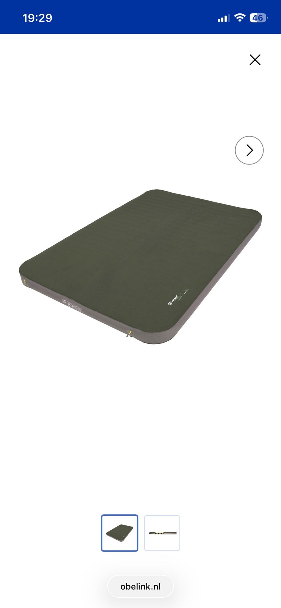 2-persoons zelfopblaasbaar matras met topper, Ophalen, Zo goed als nieuw, 2-persoons