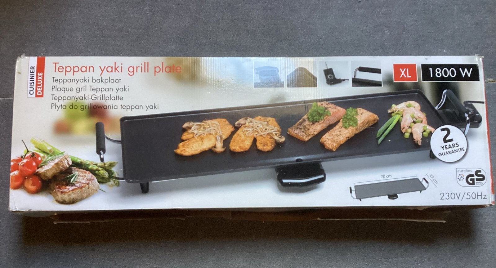 Cuisinier Deluxe Teppanyaki Grillplaat XL 1800W, Ophalen of Verzenden, Gebruikt, Tafelgrill