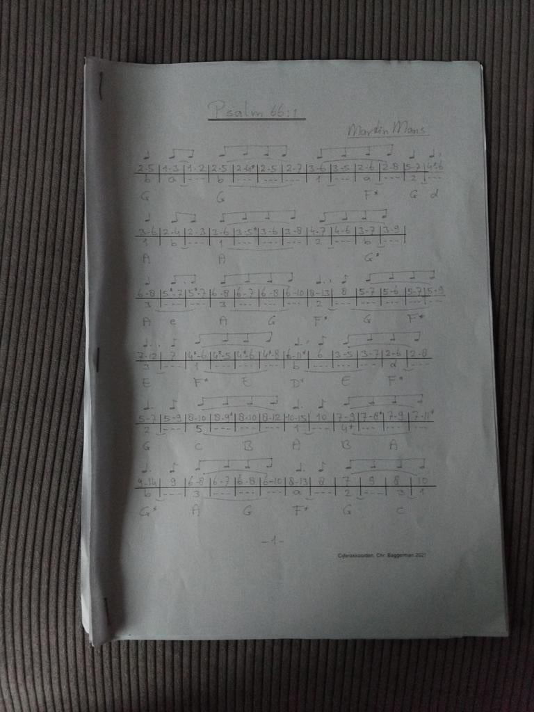 Bewerking Martin Mans Psalm 66:1 cijferakkoorden, Nieuw, Ophalen of Verzenden, Keyboard, Religie en Gospel