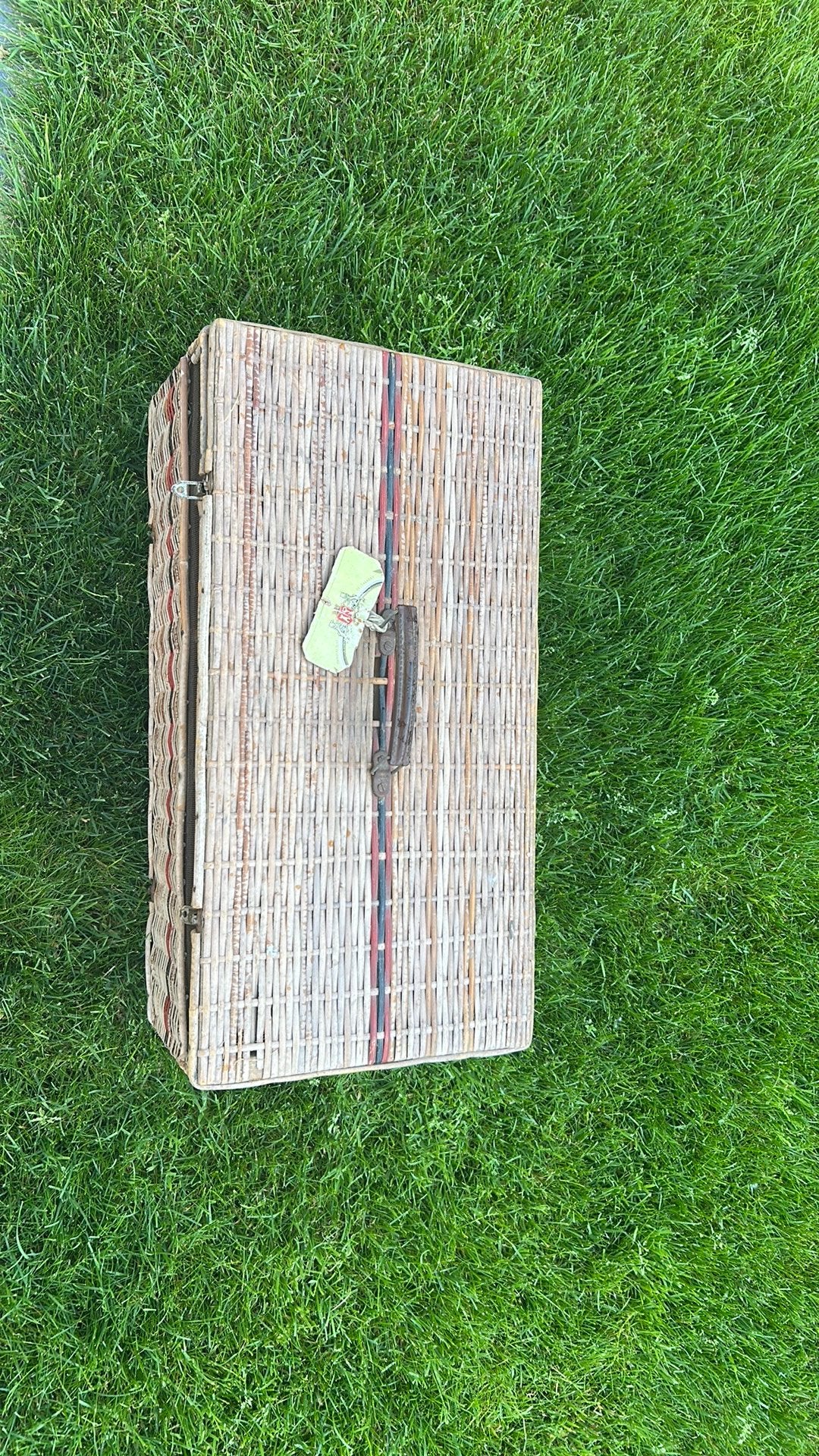 Leuke brocante rieten kist, Antiek en Kunst, Curiosa en Brocante, Ophalen of Verzenden
