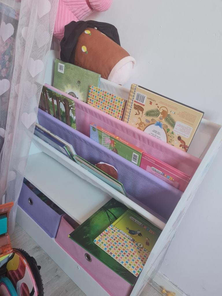 Leuk boekenkastje mini bieb voor kinderkamer - meisjes, Ophalen of Verzenden, Gebruikt