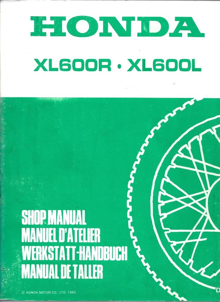 Honda XL600 R XL600 L shop manual (4406z) motor, Motoren, Ophalen of Verzenden, Honda