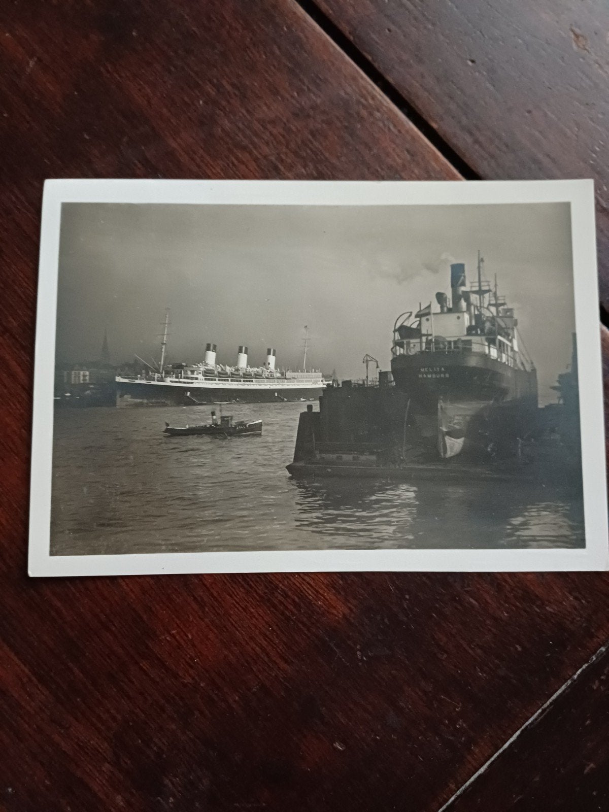Oude foto passagiers schip Cap Arcona in haven Hamburg, Verzamelen, Ansichtkaarten | Buitenland, Ophalen of Verzenden, 1920 tot 1940