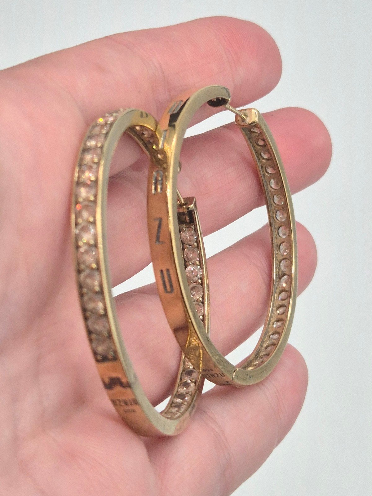 Mooie zilveren 925 vergulde OTAZU oorbellen, Verzenden, Gebruikt, Goud, Zilver