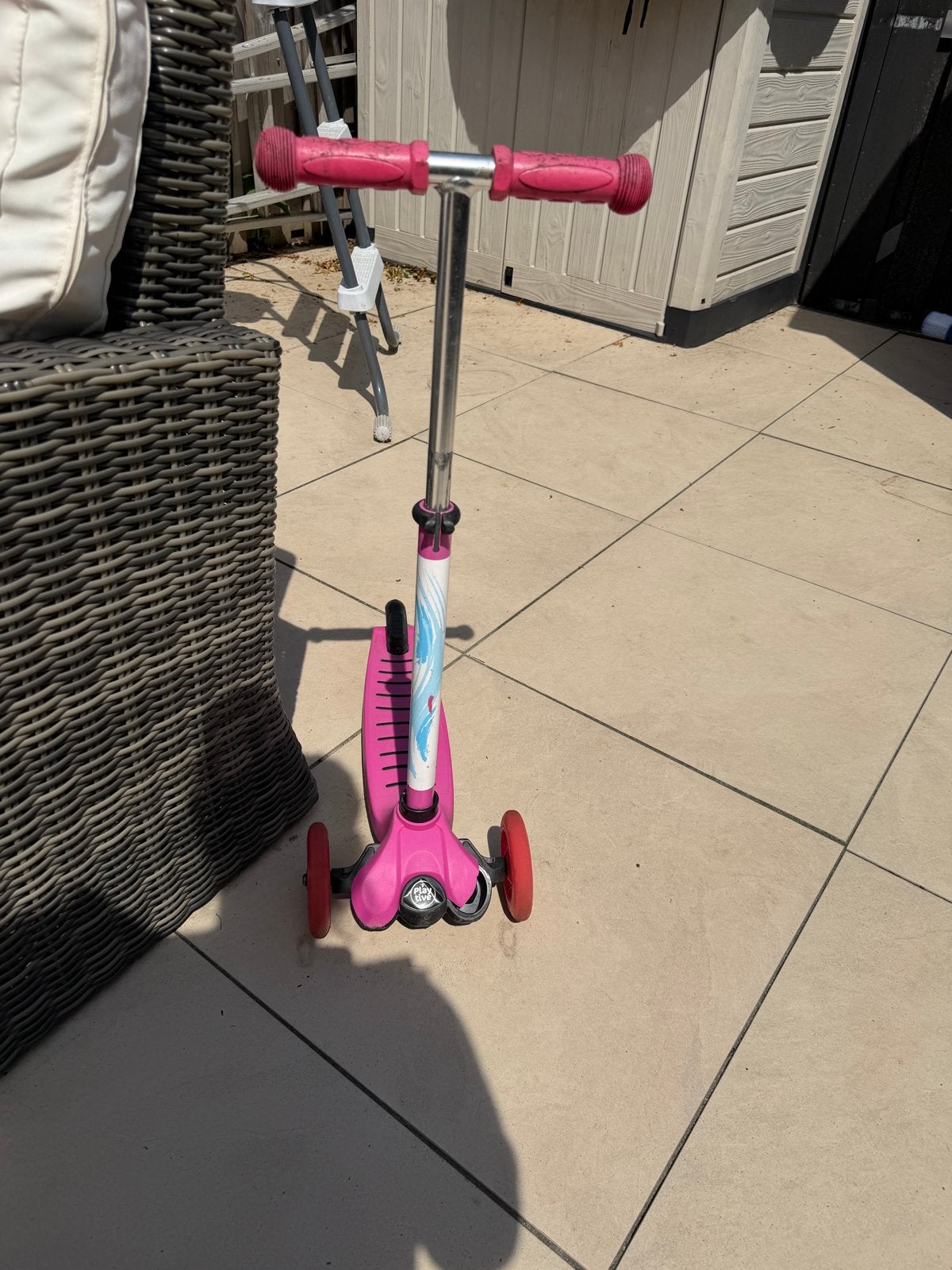 Roze kinderstep met 3 wielen, Ophalen, Gebruikt, Gewone step