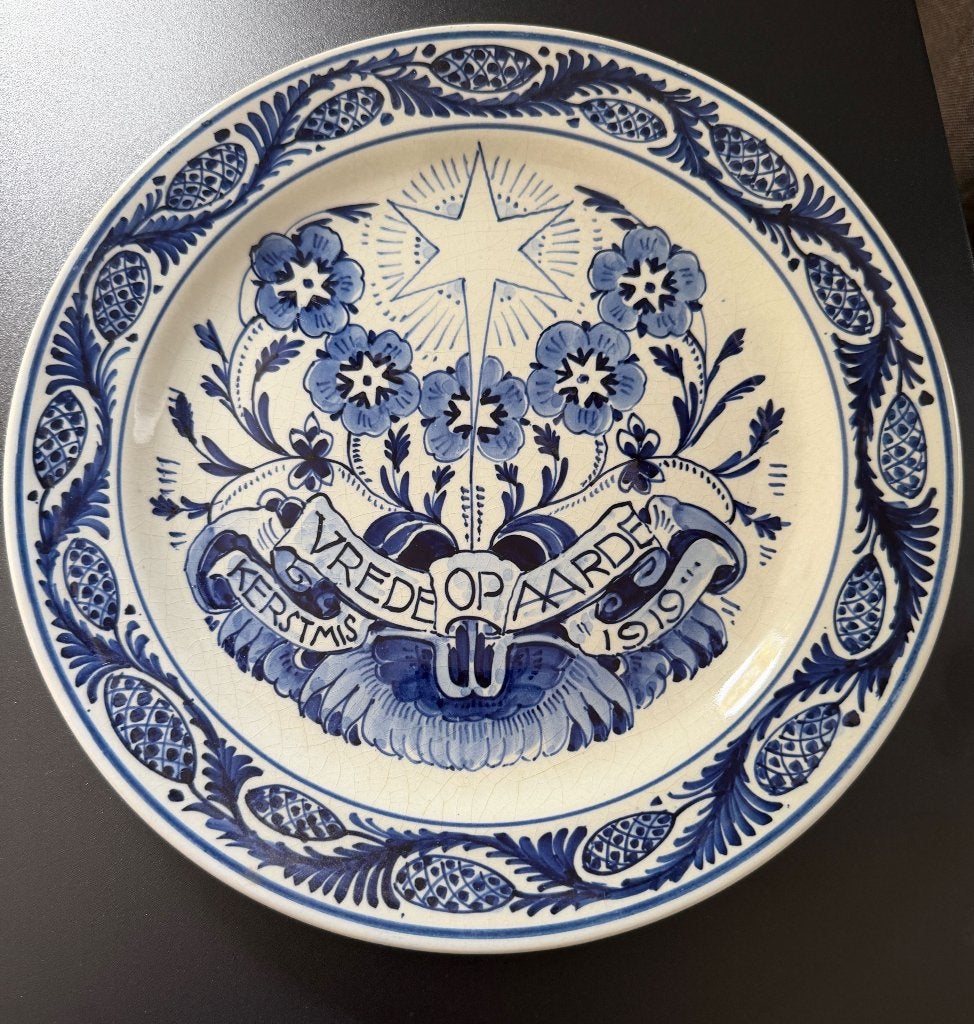 Royal Delft Blauw Kerstbord 1919 (Leon Senf), Ophalen of Verzenden