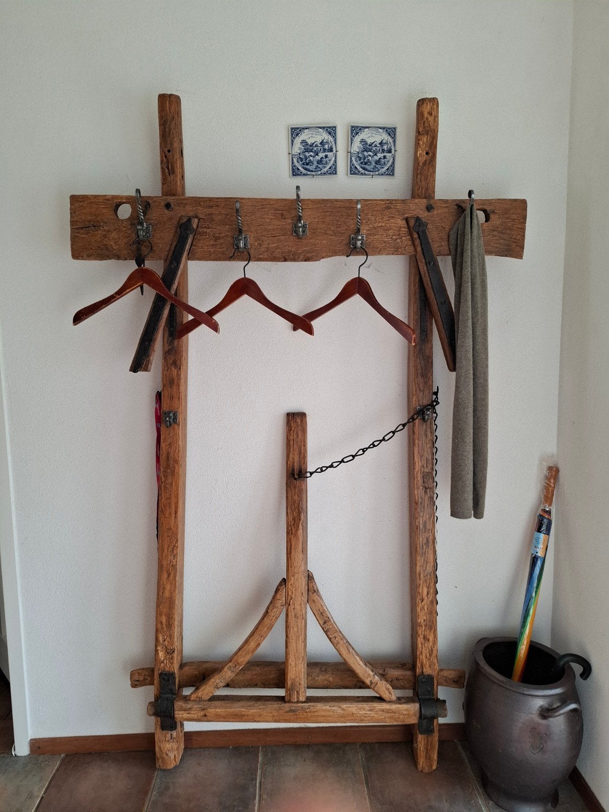 Oude boerenploeg als kapstok, Gebruikt, Minder dan 100 cm, Hout, Ophalen