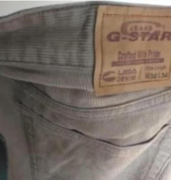 als nieuw G-star Raw RONIC Ribcorduroy Broek Beige W38 L34, G-Star Raw, Verzenden, Beige, Maat 56/58 (XL)