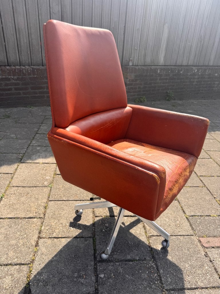 Finn Juhl stoel in cognac leer; gebruikt, Ophalen, Scandinavisch design, Gebruikt, Bruin