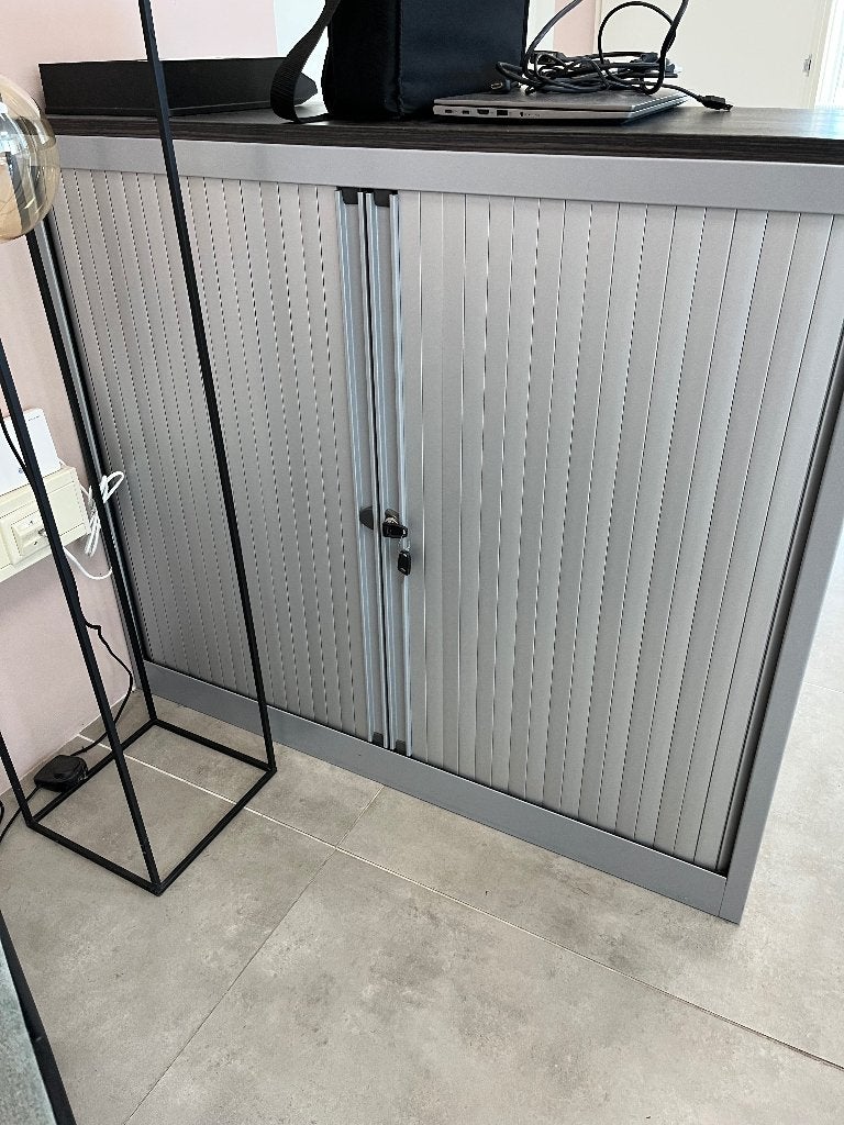 Kantoorkast grijs, Huis en Inrichting, Kasten | Roldeurkasten en Archiefkasten, Ophalen, Gebruikt, 50 tot 100 cm, Minder dan 100 cm