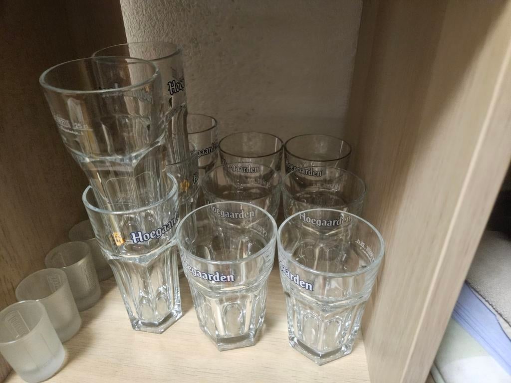 Partij Hoegaarden bierglazen, Ophalen of Verzenden, Glas of Glazen, Overige merken