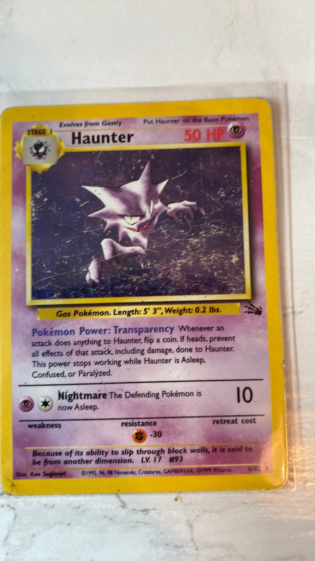 Haunter 6 fossil holo, Ophalen of Verzenden, Zo goed als nieuw