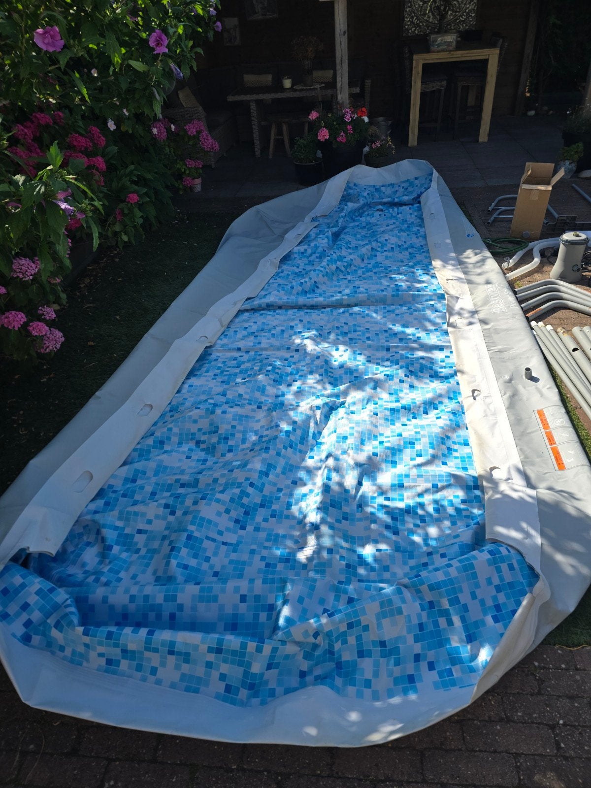 Bestway zwembad 404x201x100, Tuin en Terras, Ophalen, 200 tot 300 cm, 80 tot 120 cm, Zo goed als nieuw