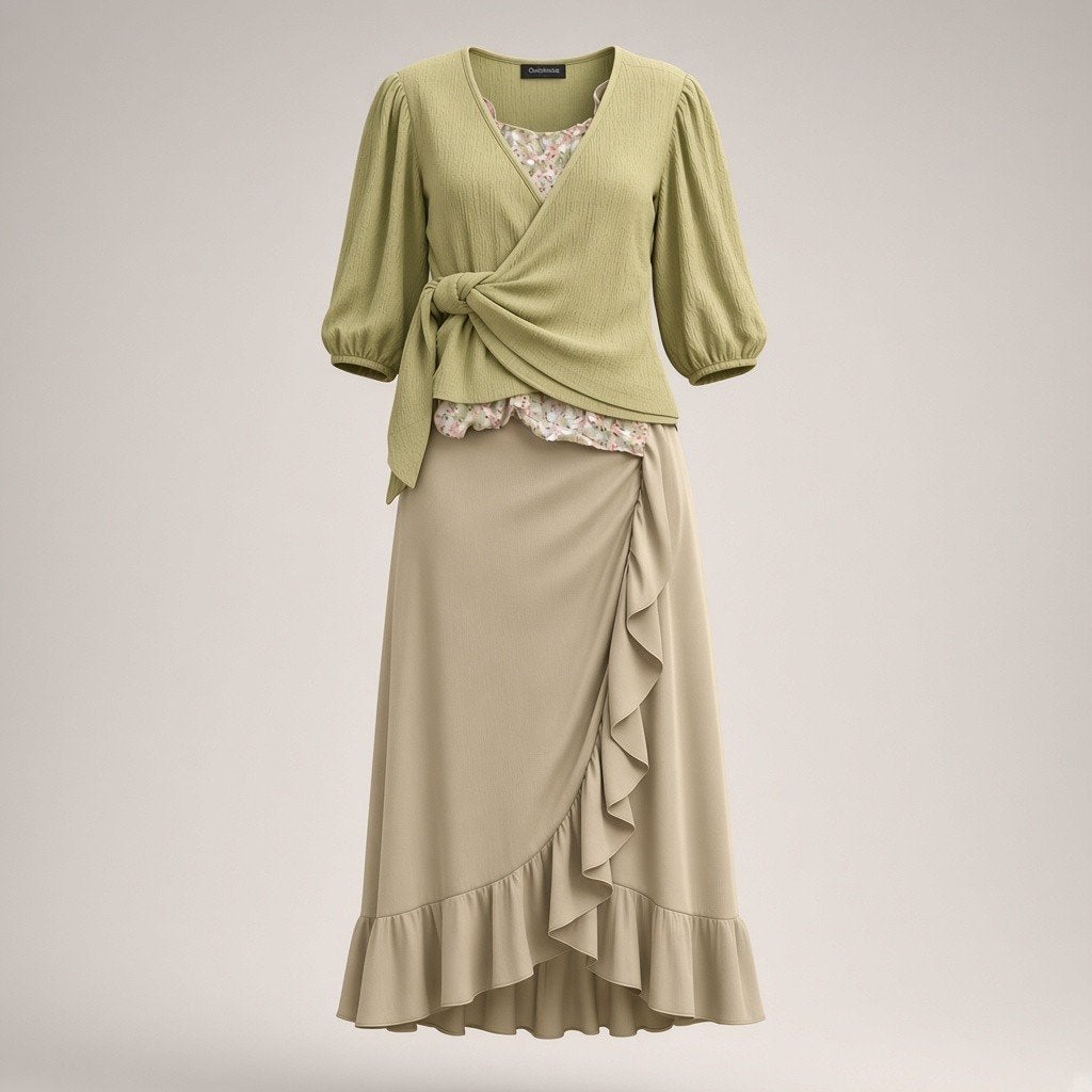 Lofty Manner 3-delige set - rok, top & overslagblouse  L/XL, Lofty Manner, Maat 42/44 (L), Ophalen of Verzenden, Zo goed als nieuw