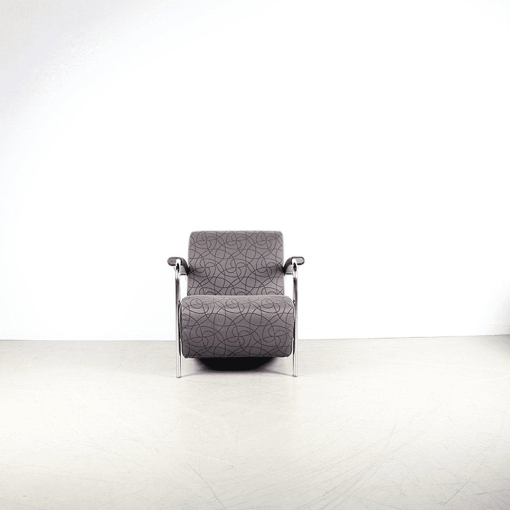 Leolux Scylla Laag Fauteuil Grijs Stof + Hocker, Huis en Inrichting, Leolux, Zo goed als nieuw, Niet ingevuld, Niet ingevuld
