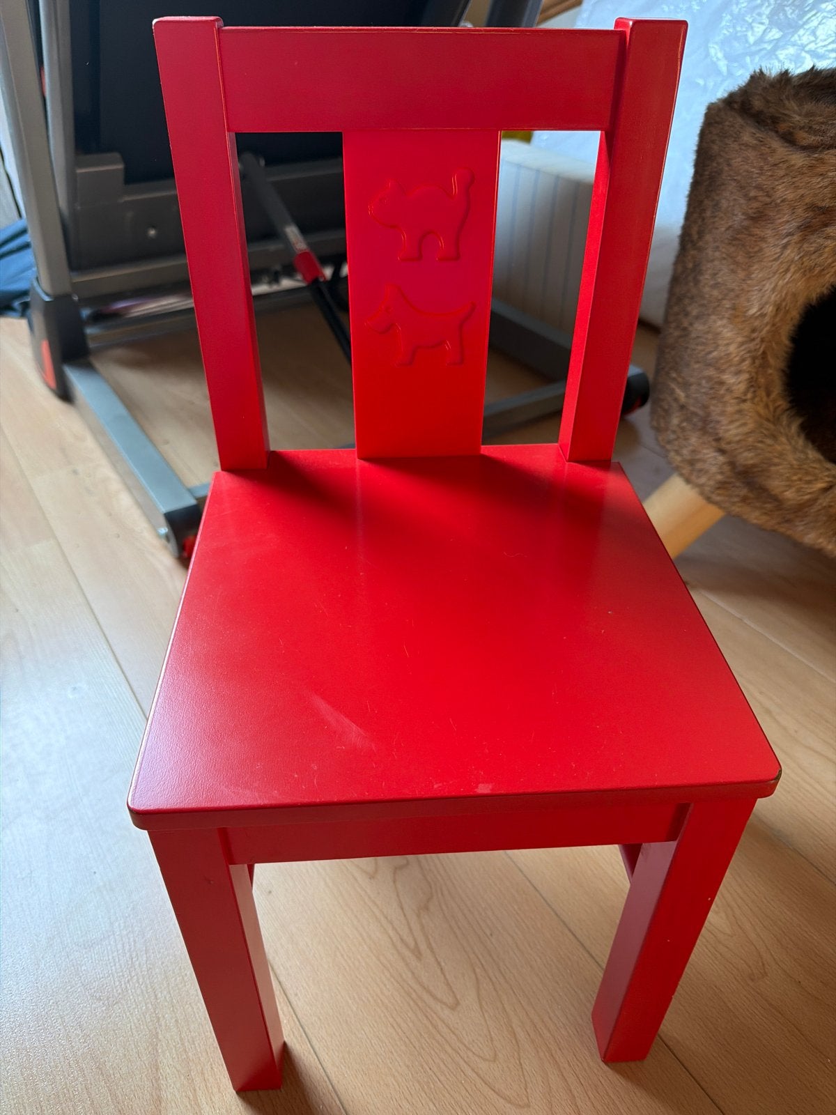 Ikea Kritter kinderstoel rood, zithoogte 29 cm, Ophalen, Gebruikt, Stoel(en)
