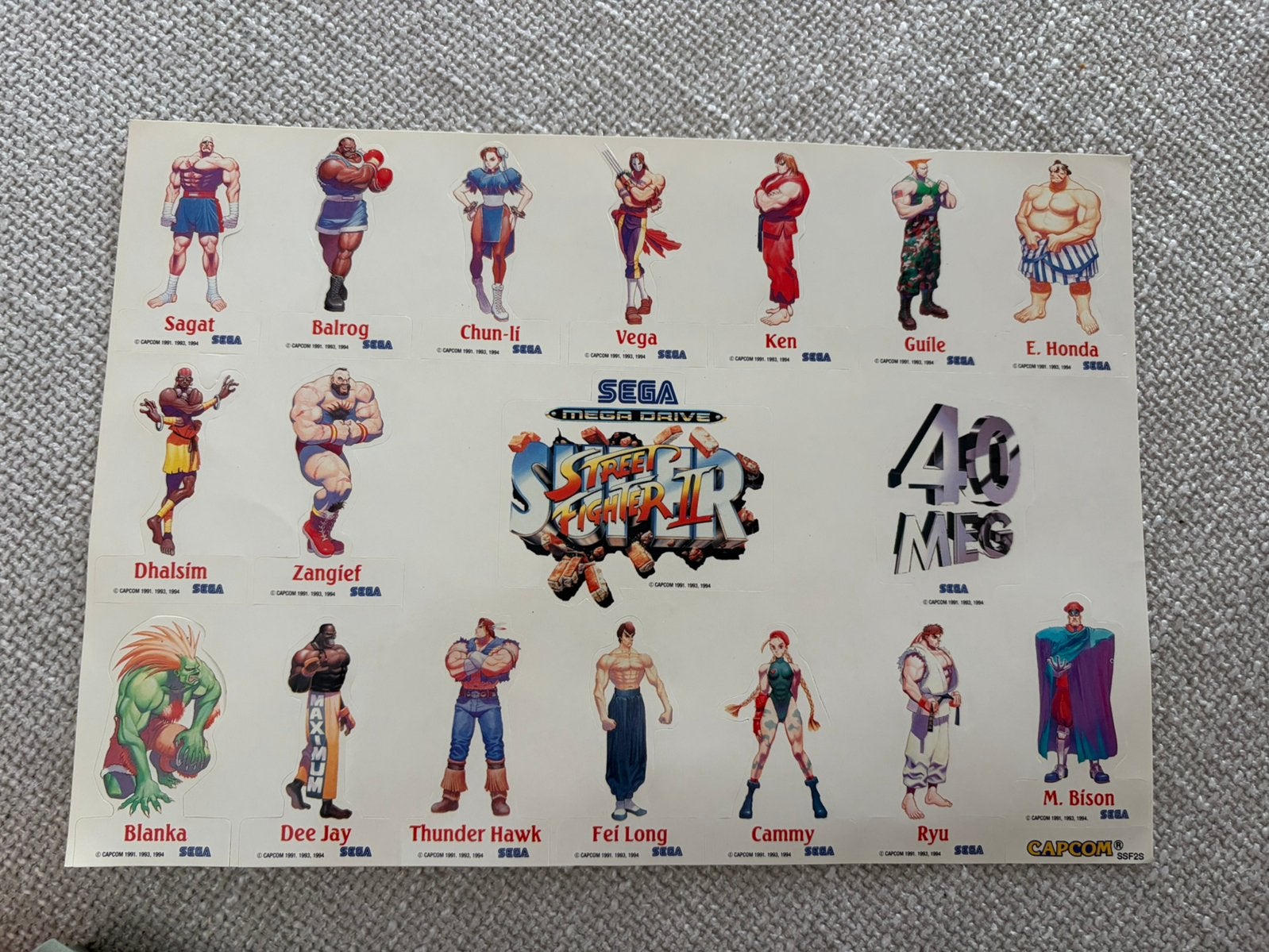 Super Streetfighter sticker vel zoals nieuw uit 1994, Ophalen of Verzenden, Zo goed als nieuw, Sticker