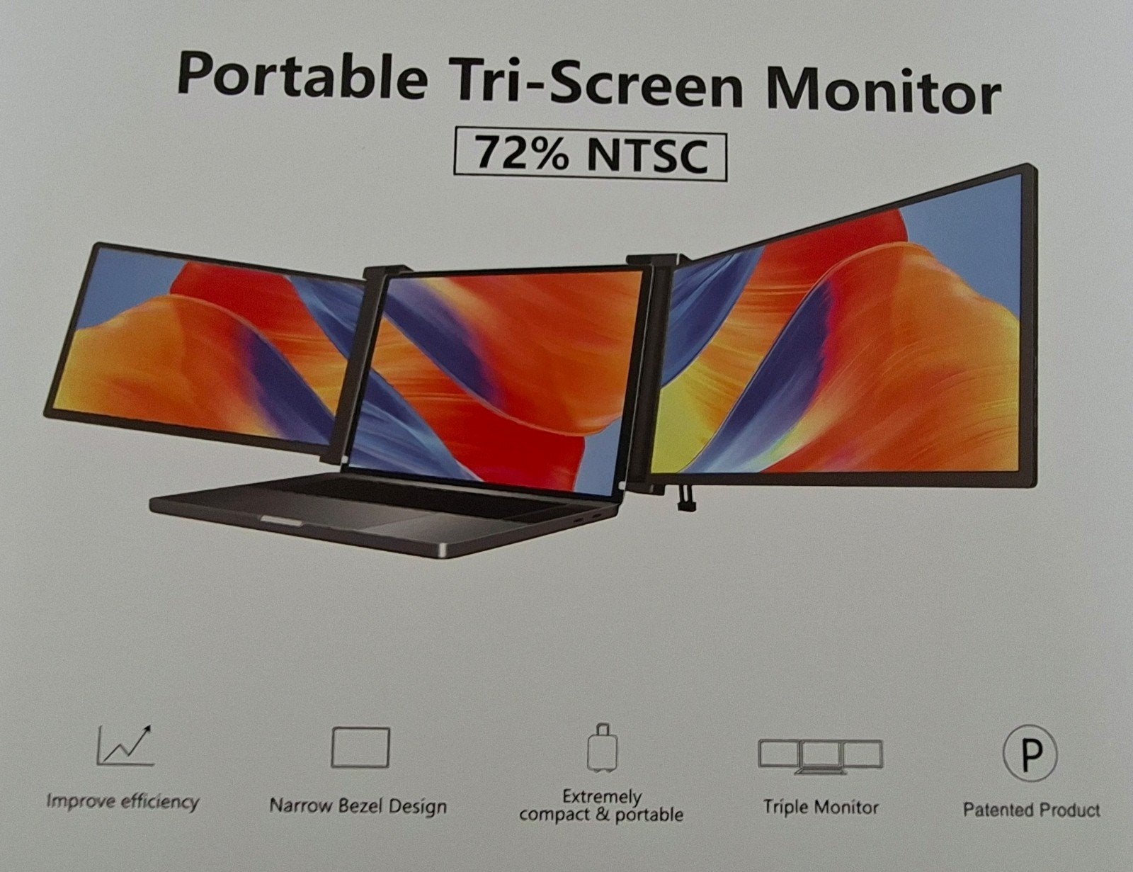 Nieuwe Portable Tri-Screen Monitor voor Laptops, Computers en Software, Monitoren, Ophalen of Verzenden, Nieuw, HDMI