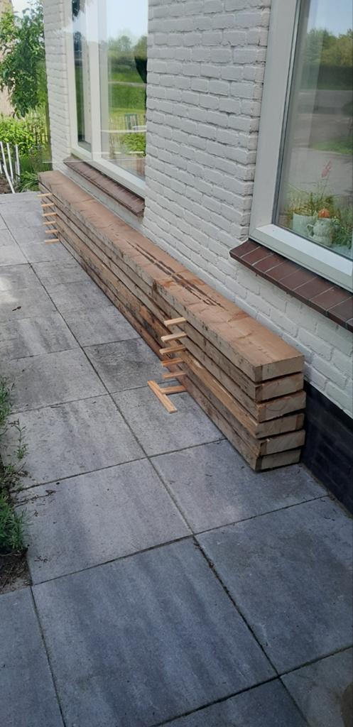 6 balken 7 cm x 22 cm 4.5 meter, Doe-het-zelf en Verbouw, Ophalen of Verzenden