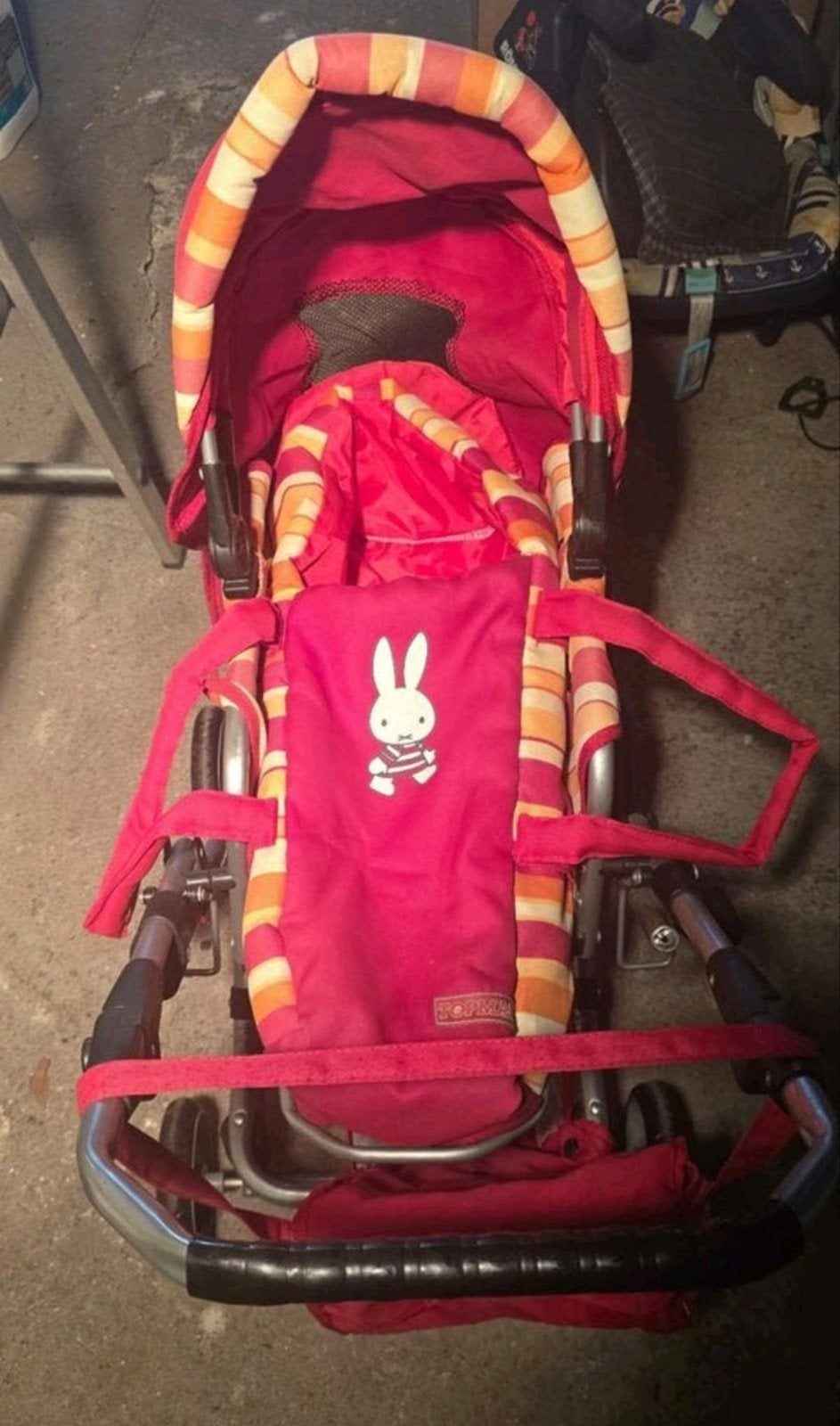 Poppenwagen met 3 poppen, tas, luiers, kleding, badje., Ophalen of Verzenden, Gebruikt, Kinderwagen, Overige merken