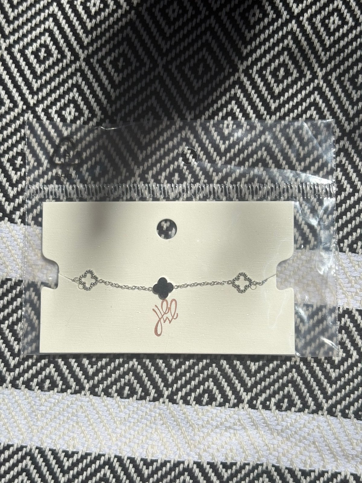Klaver armband, Ophalen of Verzenden, Nieuw, Zwart