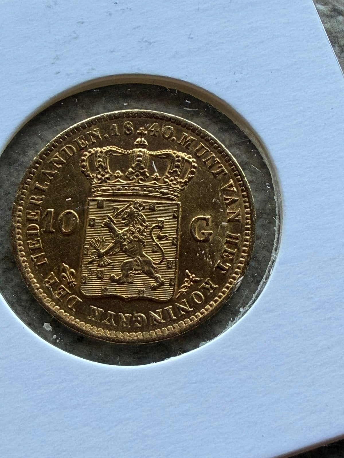 Gouden tientje 1840 toppertje, Postzegels en Munten, Ophalen of Verzenden, Koning Willem I, 10 gulden