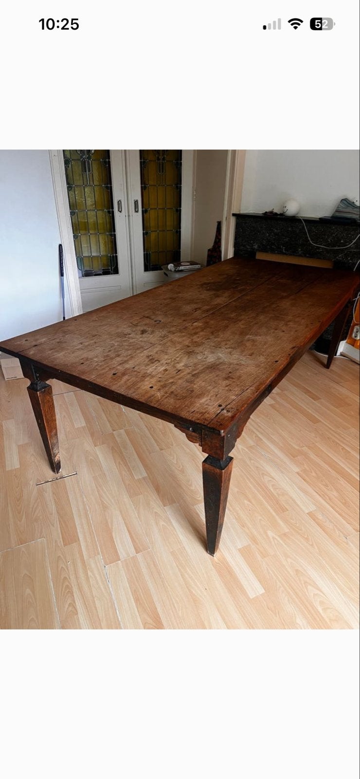 Antieke houten eettafel met lades, Antiek en Kunst, Antiek | Meubels | Tafels, Ophalen of Verzenden
