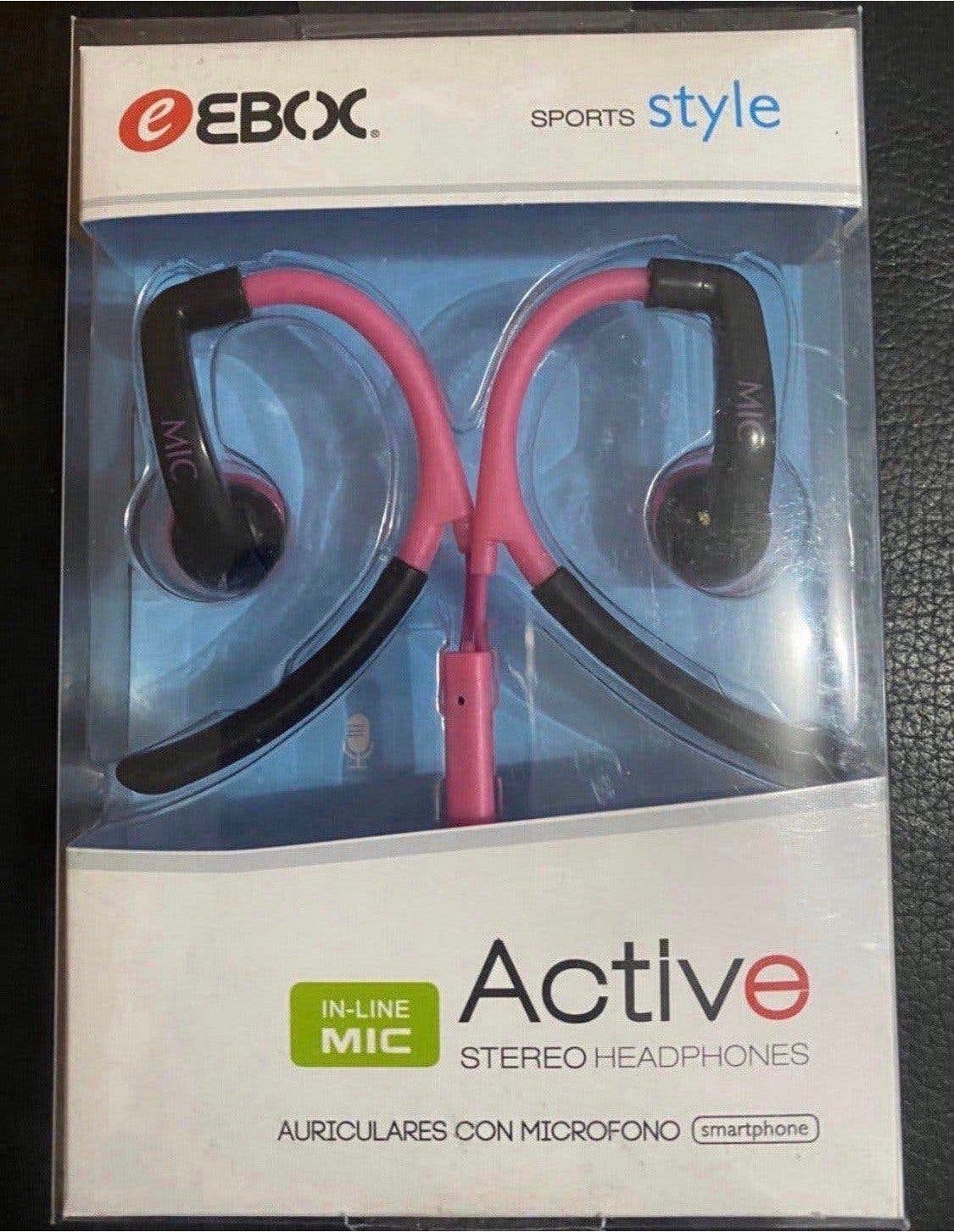 EBOX actieve stereohoofdtelefoon met microfoon - roze, Overige merken, In-ear, Roze, Nieuw