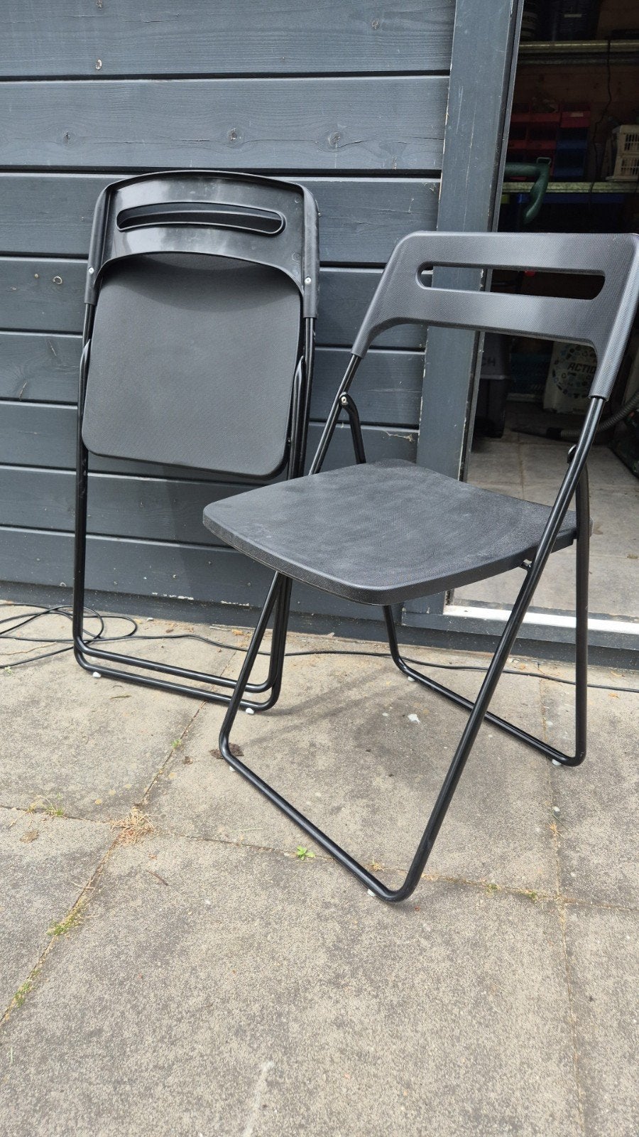 IKEA Nisse klapstoelen - 4 stuks, Huis en Inrichting, Ophalen, Gebruikt, Zwart, Modern, Praktisch