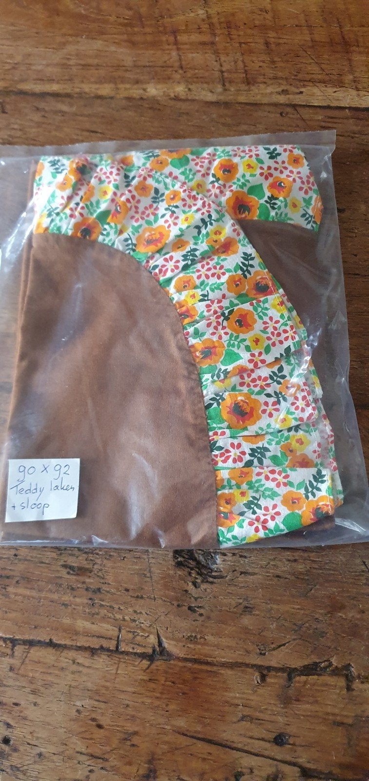 Vintage retro baby lakentje ledikantlaken Teddy met sloop, Ophalen of Verzenden, Huis en Inrichting