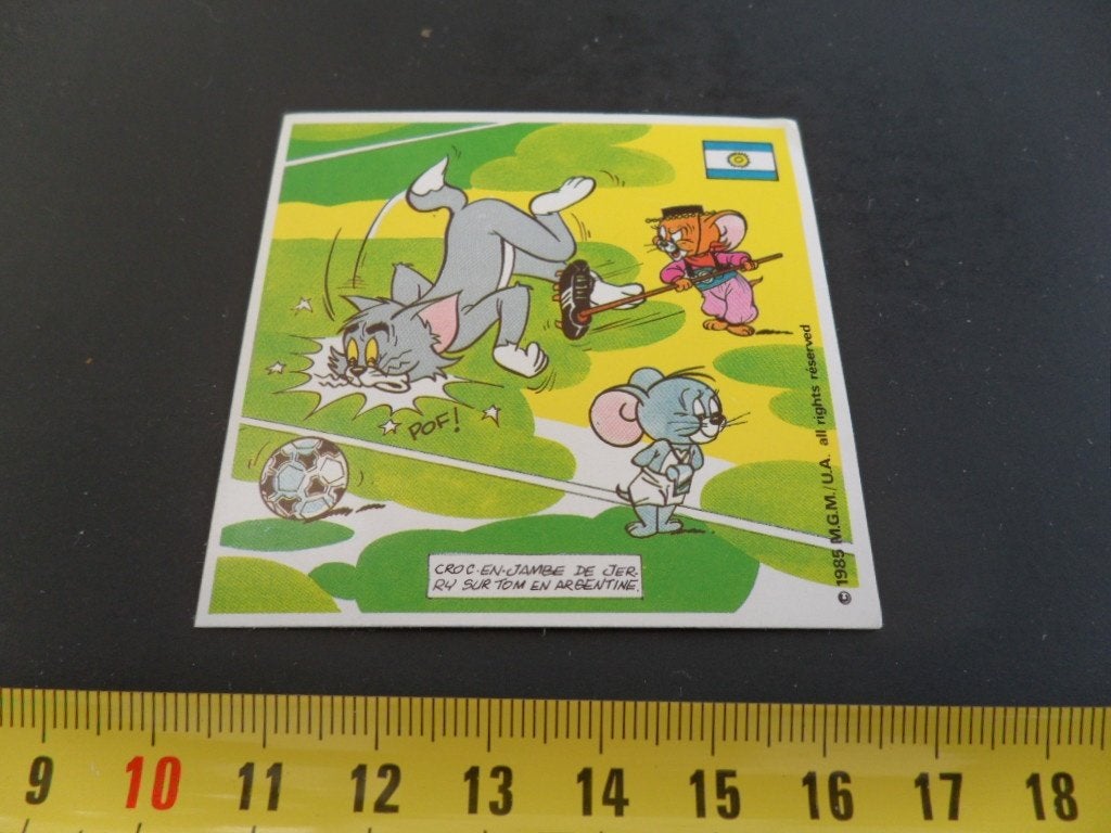 sticker strip tom & jerry voetbal argentinië scheidsrechter, Ophalen of Verzenden, Zo goed als nieuw