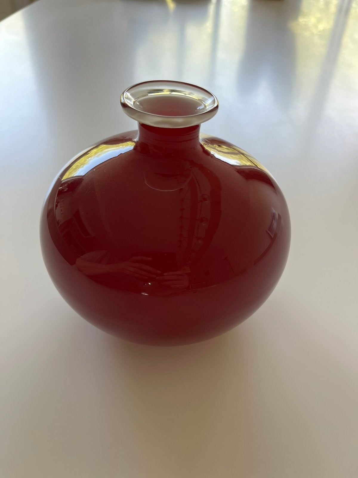 Vaasje van Venini, Antiek en Kunst, Kunst | Designobjecten, Vaas, Handgemaakt, 13 cm, Rood