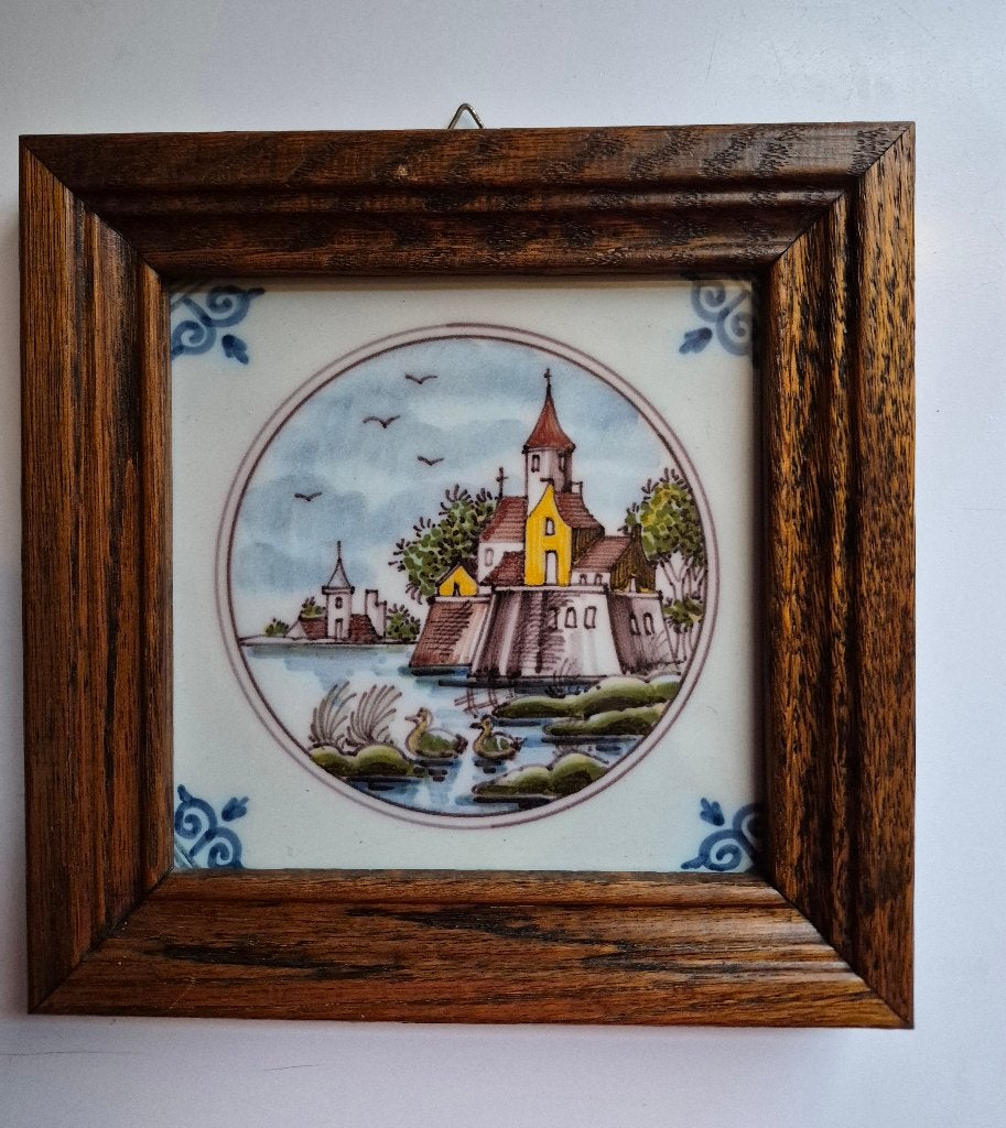 Handgeschilderde Makkum Tichelaar tegel, Antiek en Kunst, Ophalen of Verzenden