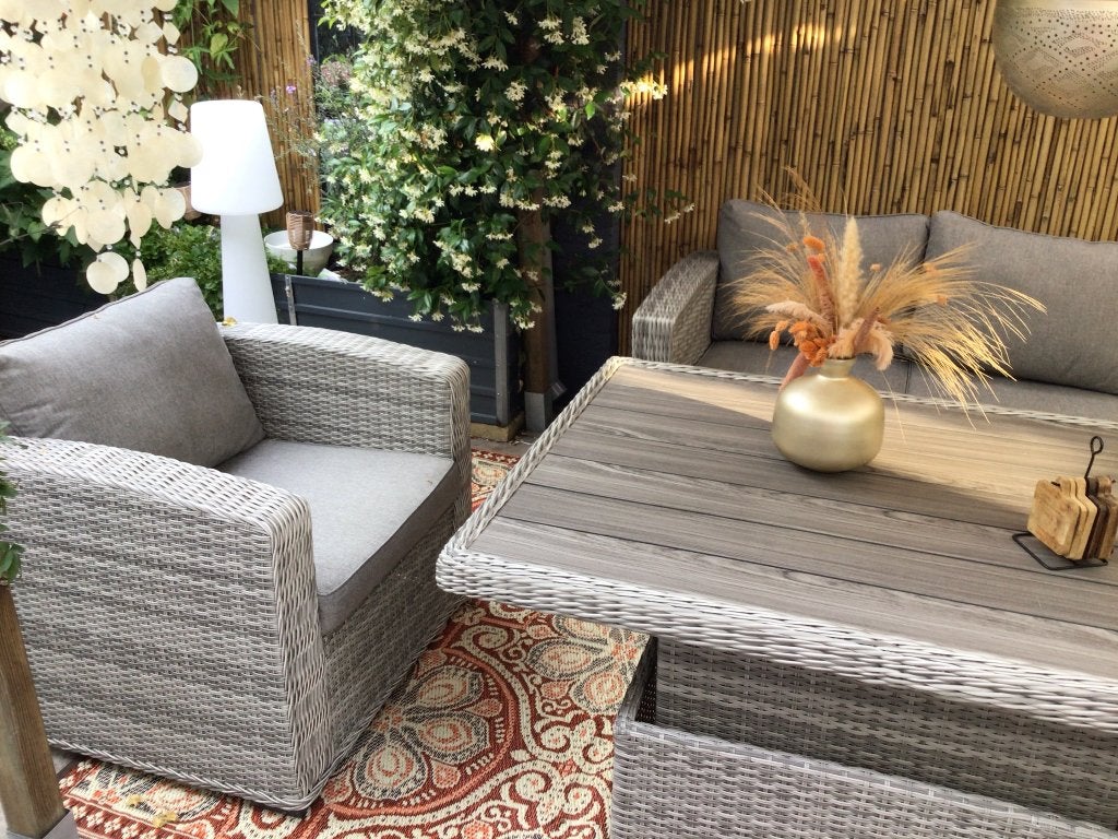 Te koop mooie grote louncheset  Izgst, Tuin en Terras, Tuinsets en Loungesets, 5 zitplaatsen, Bank, Ophalen of Verzenden, Zo goed als nieuw