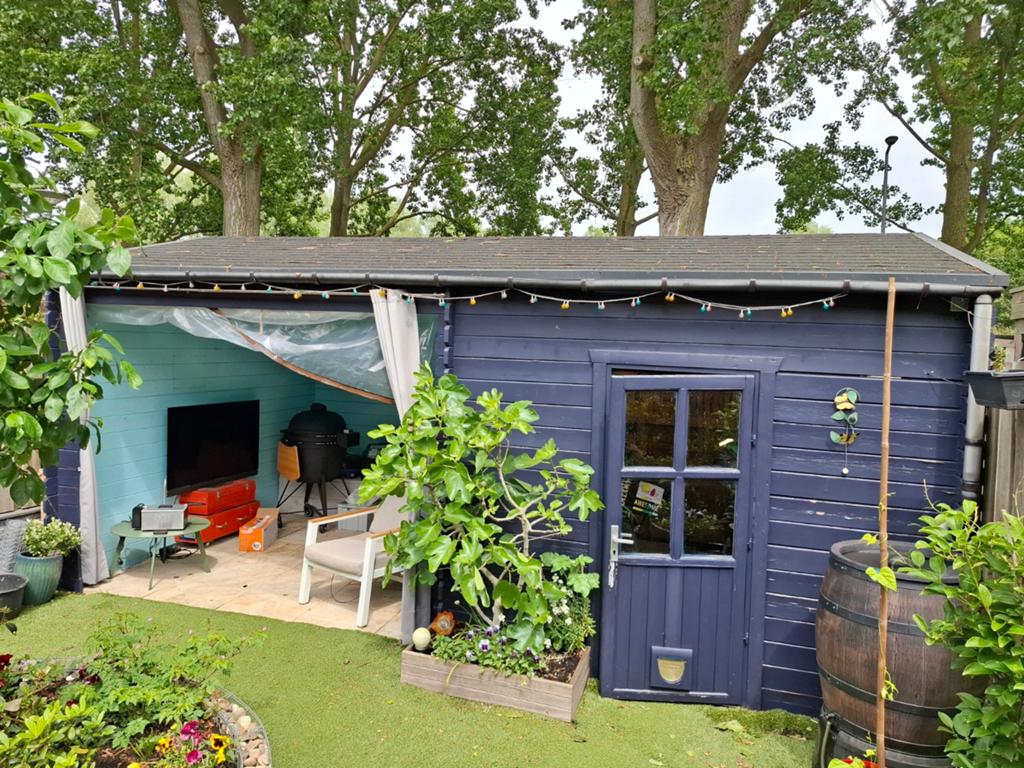 Blokhut compleet gratis, Tuin en Terras, Ophalen, Gebruikt, 250 tot 500 cm, Blokhut