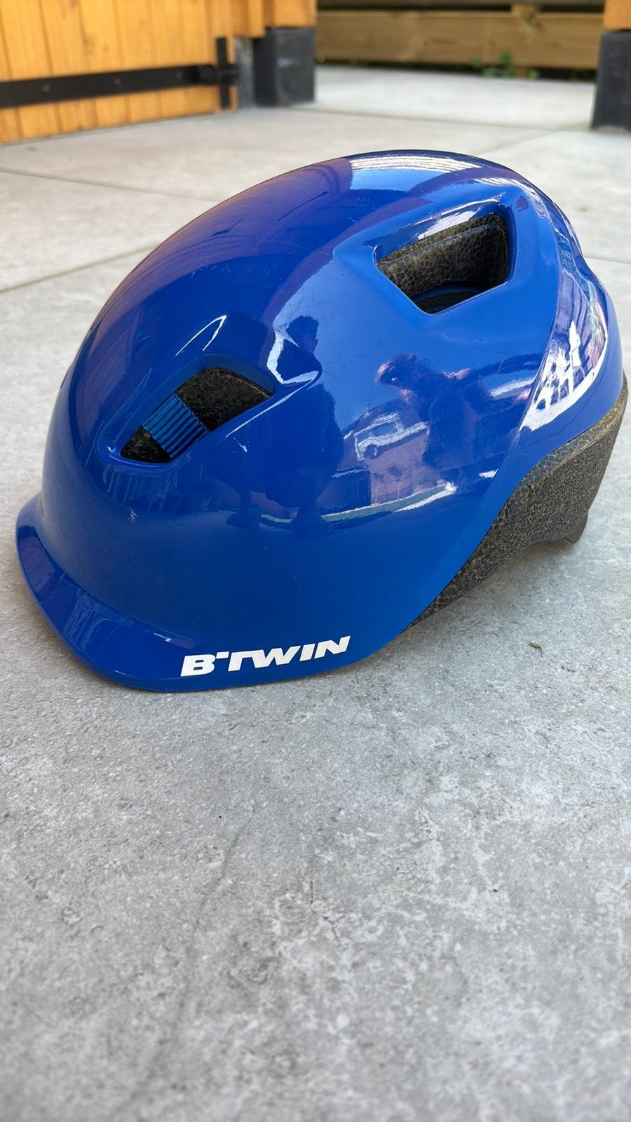 Kinder Helm btwin blauw 48-52cm, Ophalen of Verzenden, Zo goed als nieuw