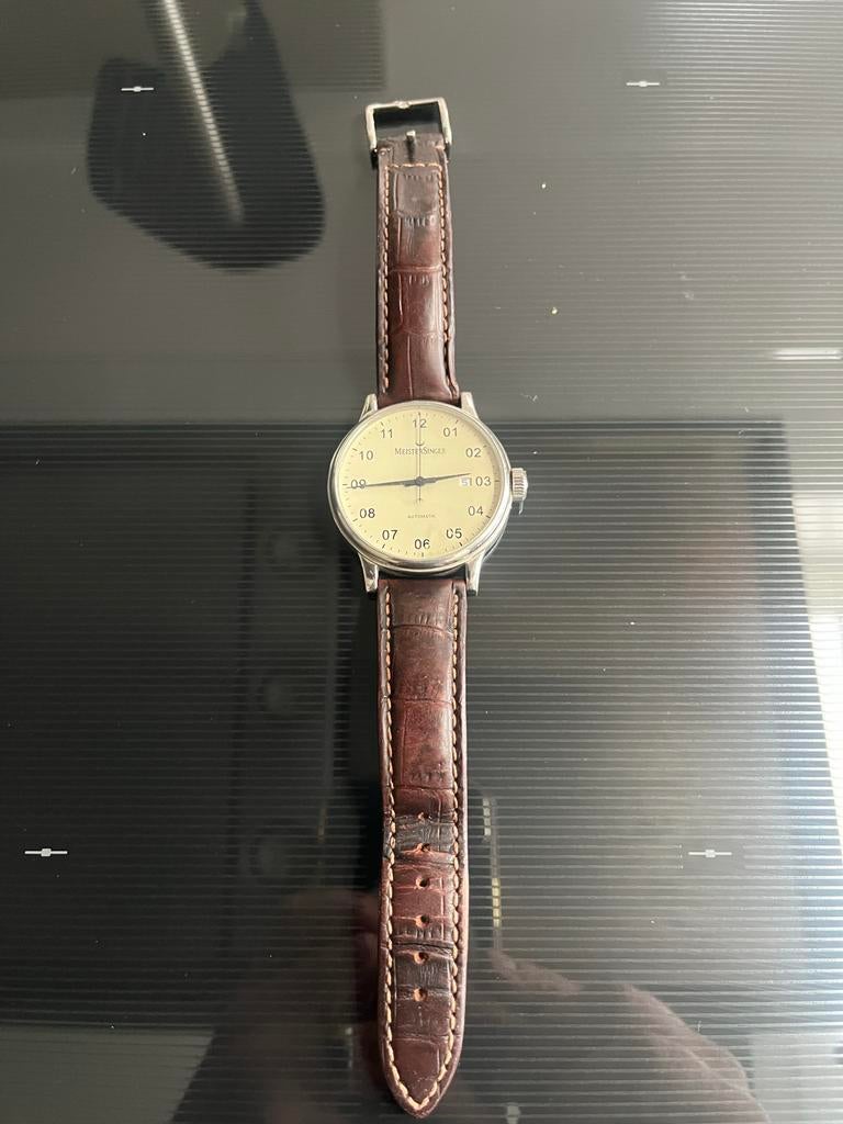 MeisterSinger AM 203 Automatisch Polshorloge, Sieraden, Tassen en Uiterlijk, Horloges | Heren, Staal, Polshorloge, Ophalen, Overige merken