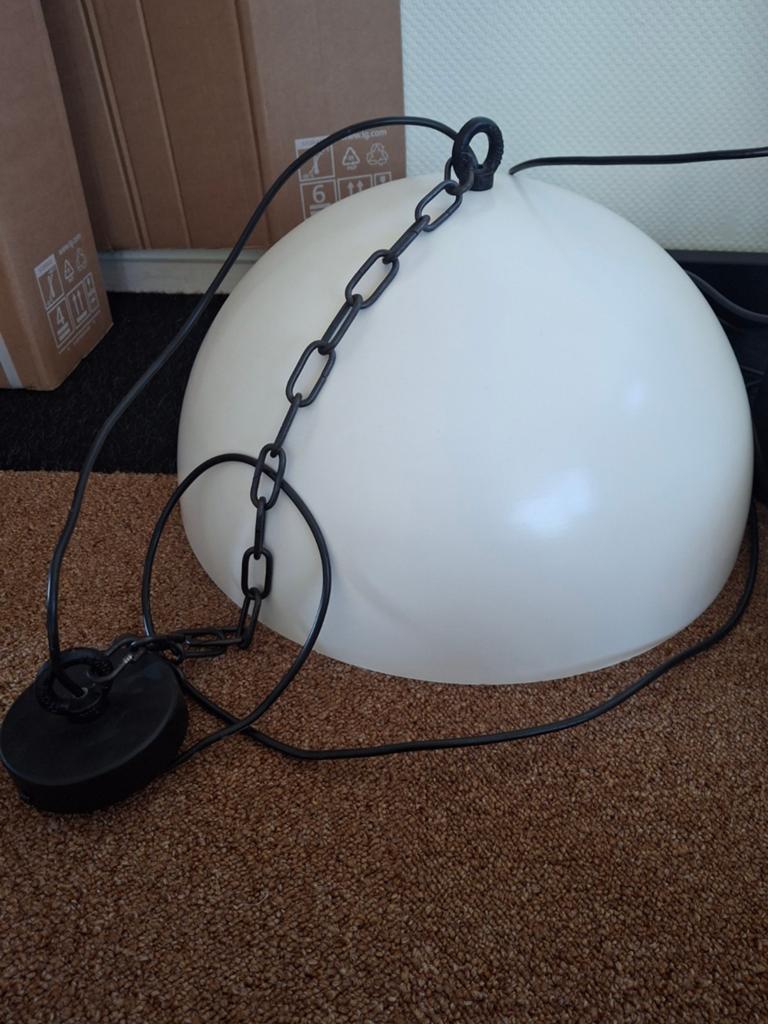 Witte hanglamp - Modern design, Ophalen, Gebruikt, Modern, Minder dan 50 cm