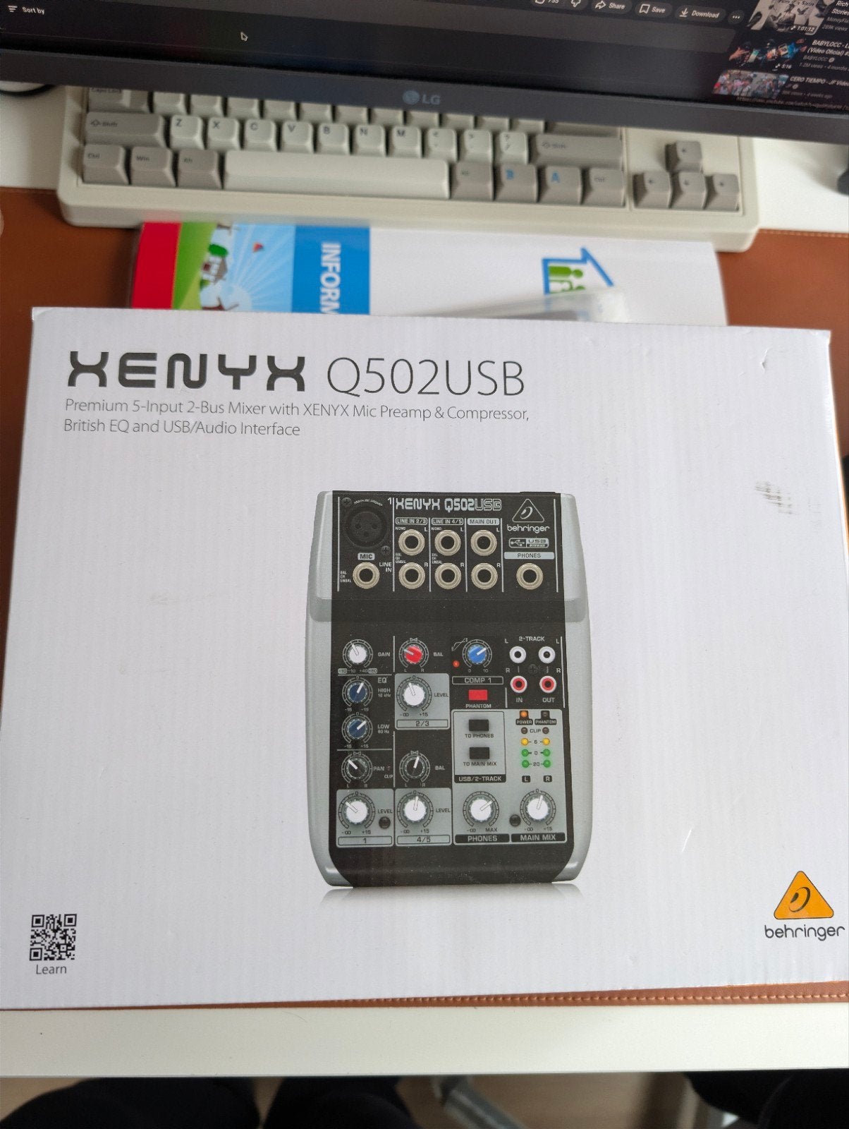 Behringer Xenyx Q502USB Mixer - Nieuw in doos, Ophalen of Verzenden, Nieuw, Minder dan 5 kanalen, Microfooningang