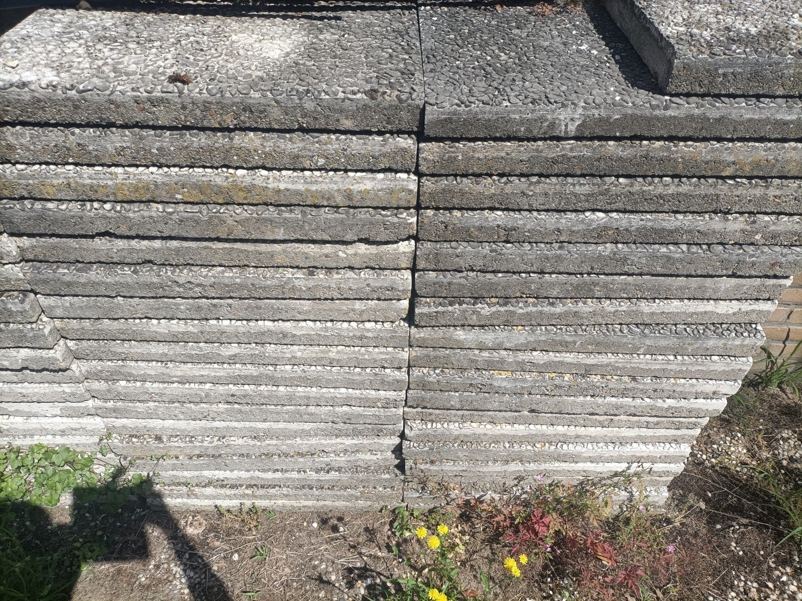 68 gratis grindtegels 60x40 cm, Tuin en Terras, Tegels en Klinkers, Ophalen, Gebruikt, Beton, Terrastegels