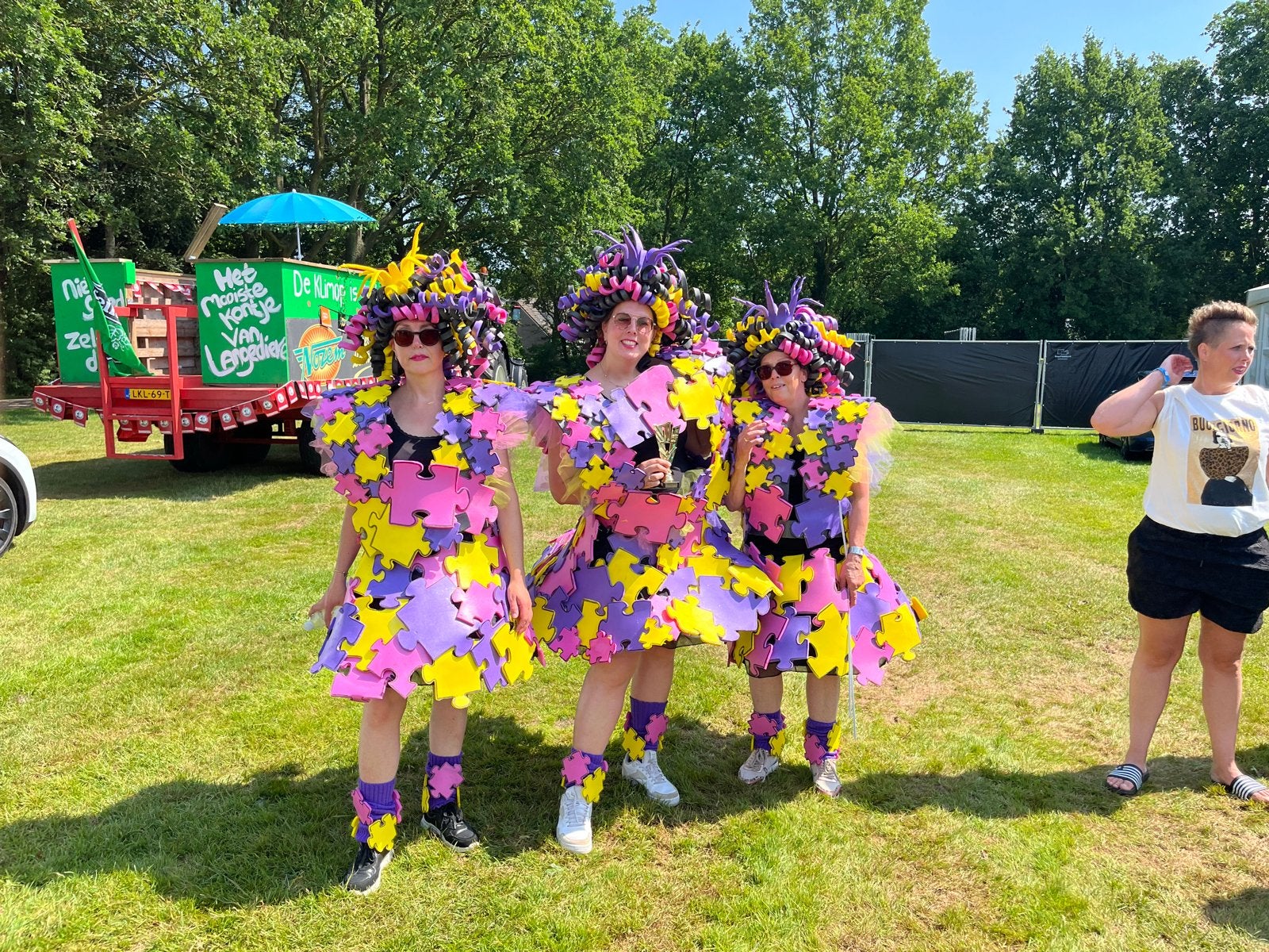 Carnavalskleding Puzzelstukjes (4 stuks), Ophalen, Zo goed als nieuw, Carnaval, Kleding