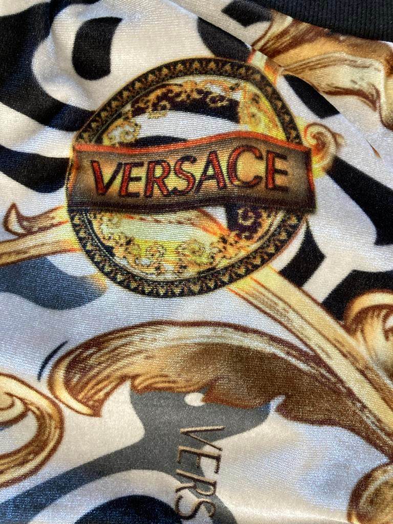 Versace broek met patroon, Blauw, Ophalen of Verzenden, Zo goed als nieuw, Maat 36 (S)