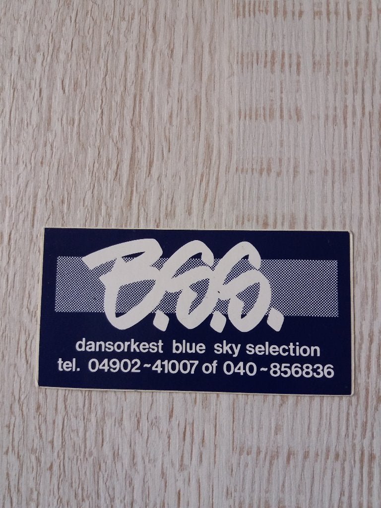 sticker B.S.S. dansorkest bleu sky selection, Ophalen of Verzenden, Zo goed als nieuw, Overige typen