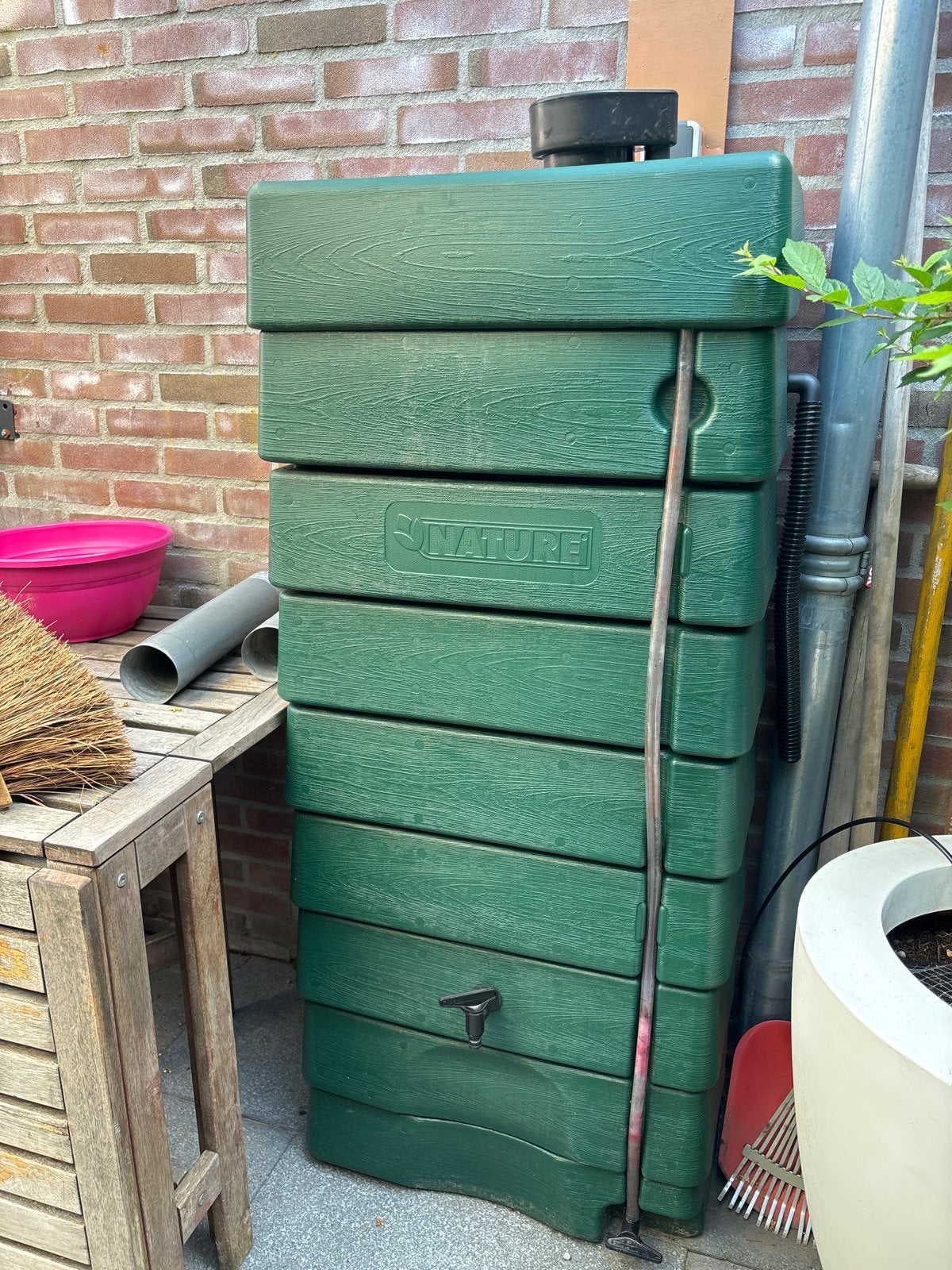 Regenton Nature 300L met kraan en hemelwaterafvoer adapter, Ophalen, Gebruikt