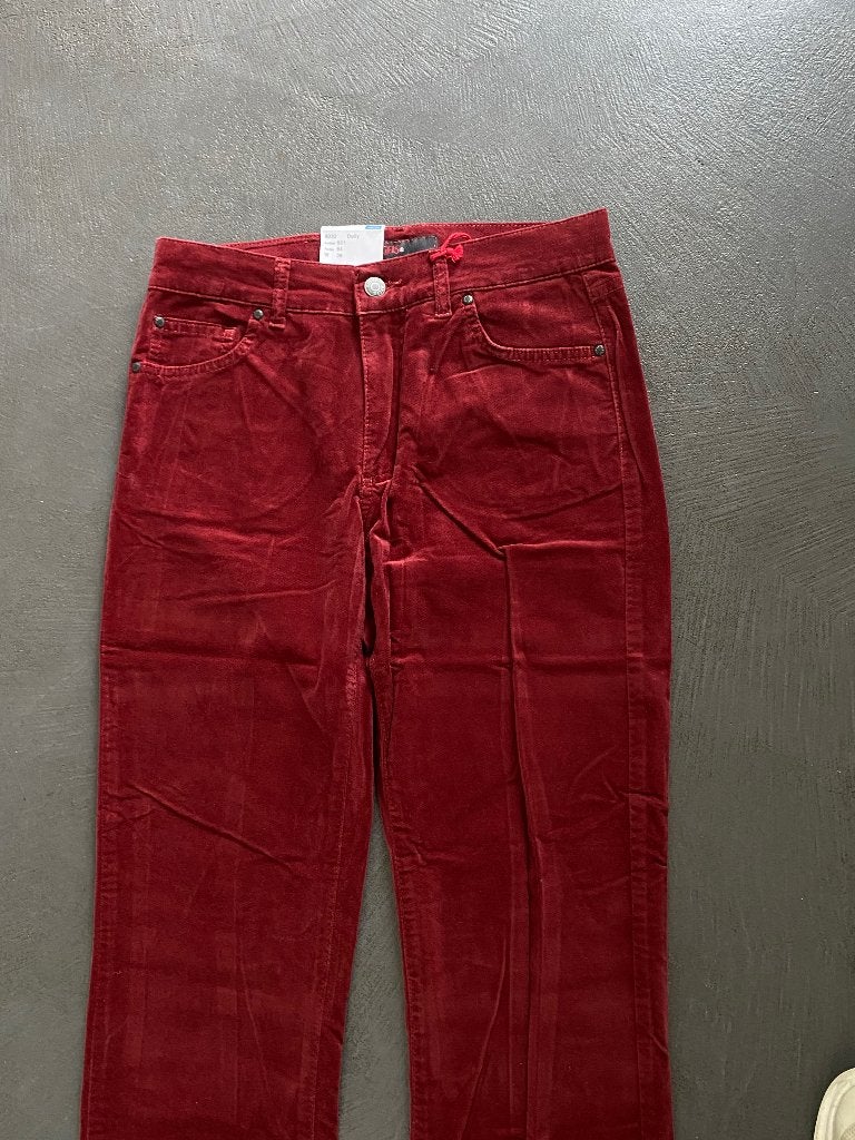 K305 Nieuw: Angels 36=S Broek Dolly L30 fluweel jeans rood, Kleding | Dames, Nieuw, Ophalen of Verzenden, Angels, Maat 36 (S)