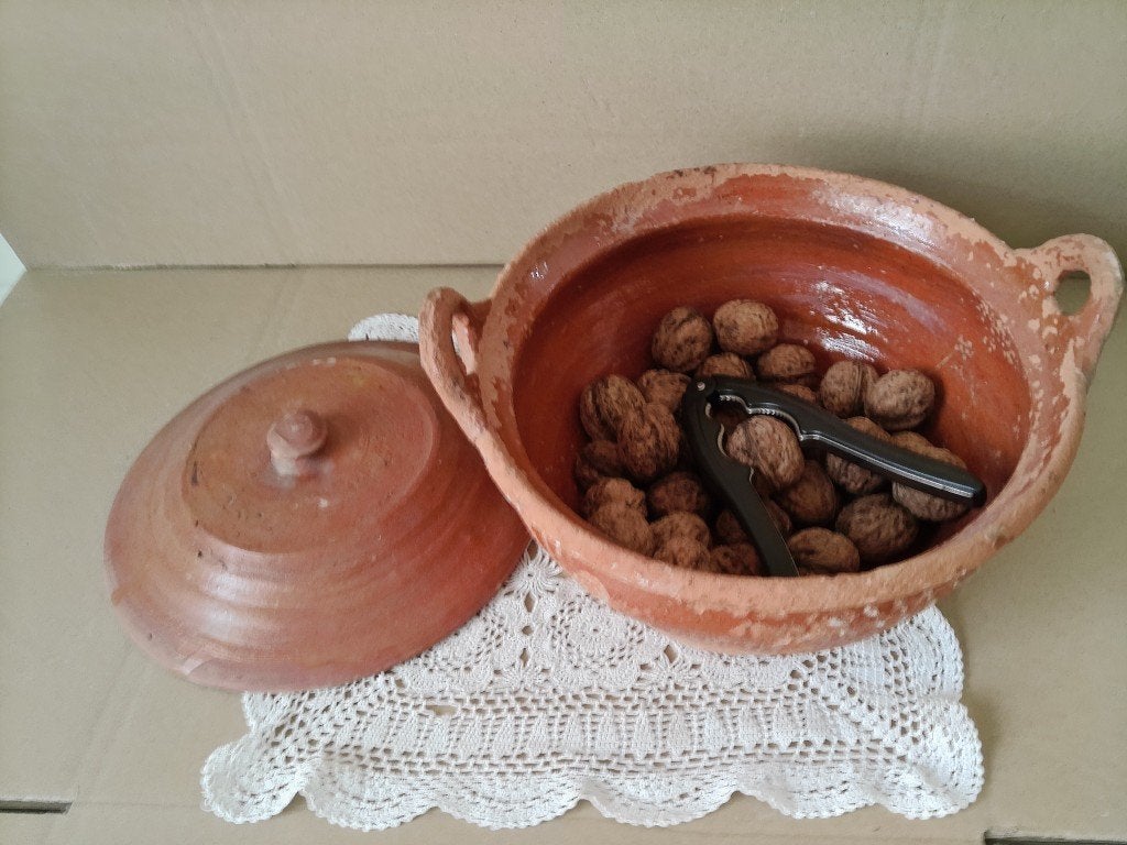 Vintage terracotta schaal notenschaal Marokkaanse kookpot ?, Ophalen of Verzenden
