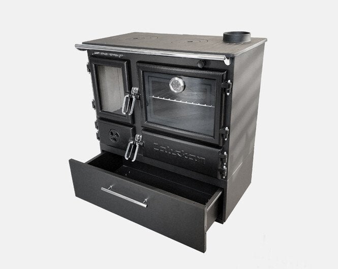 Stalen Houtkachel met oven en lade | ÇALIŞKAN Model 214 7kw, Niet ingevuld, Niet ingevuld, Ophalen of Verzenden, Vrijstaand